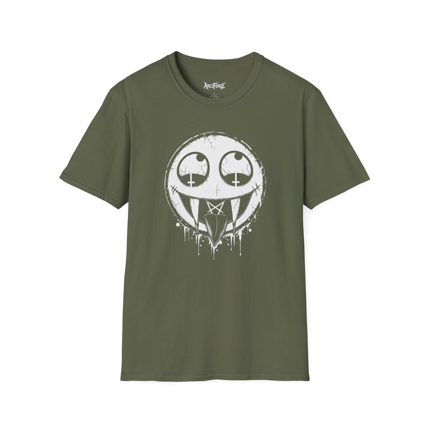 Vamp Smiley T-Shirt — Gothic Drip Moon Face