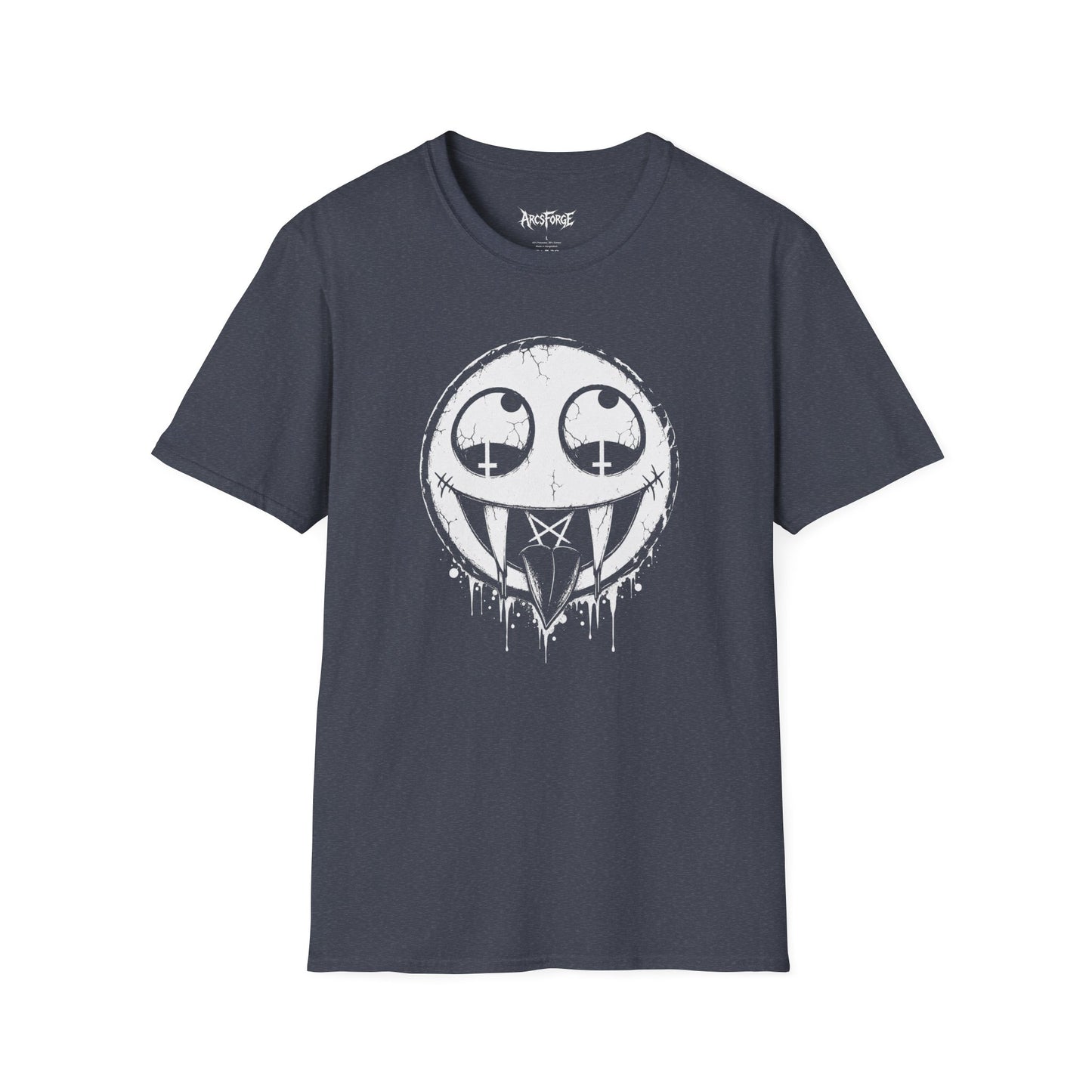 Vamp Smiley T-Shirt — Gothic Drip Moon Face