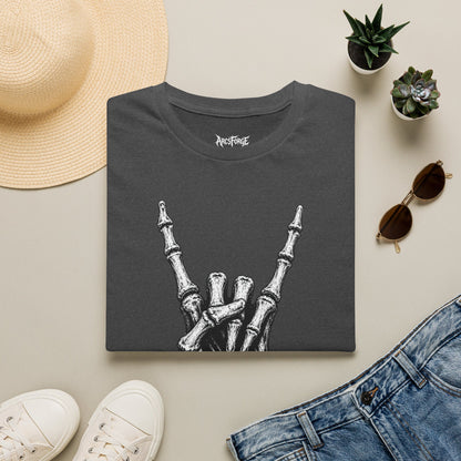 Skeleton Hand Rock Tee — Skull Metal Horns Graphic T-Shirt