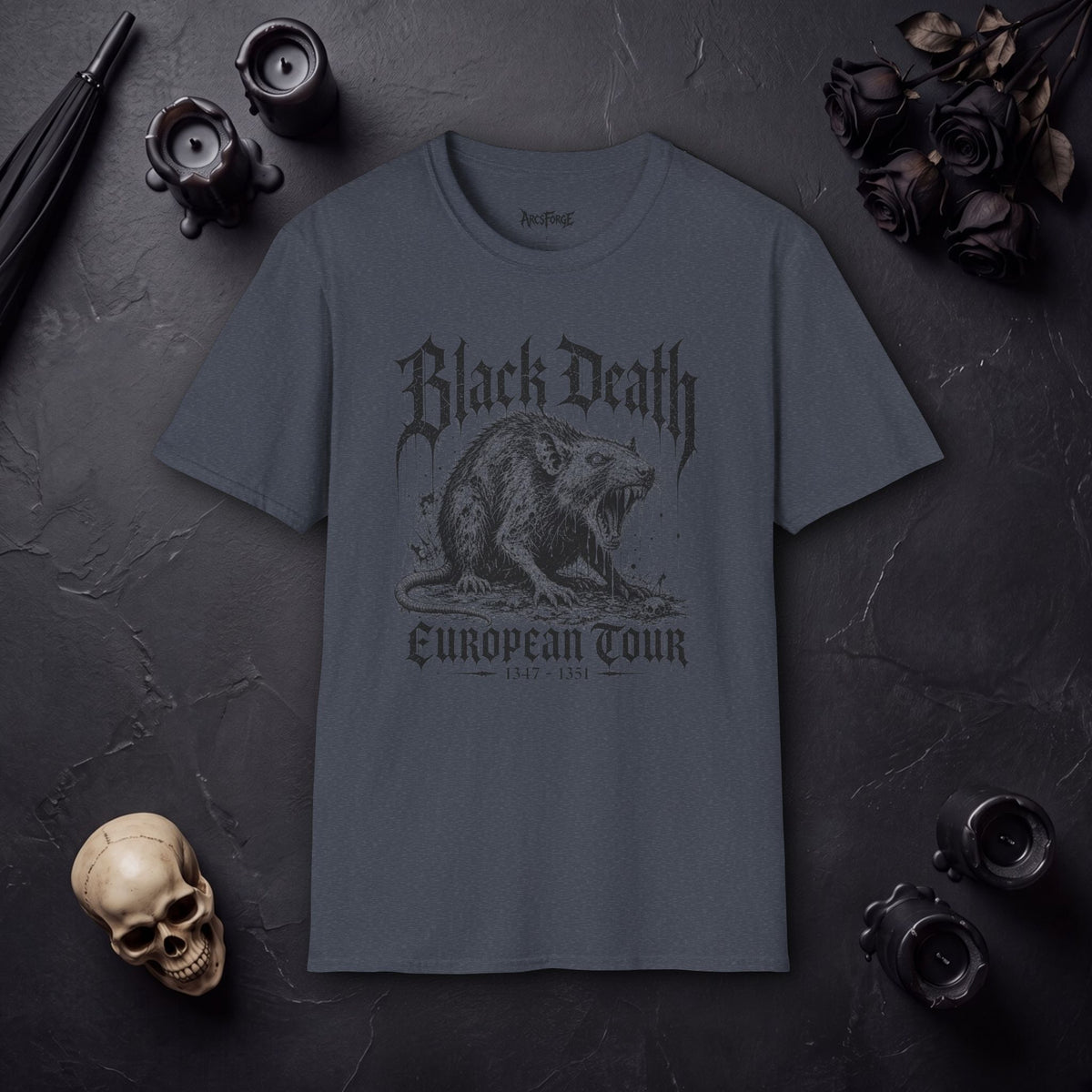 T‑Shirt — 'Black Death' Vintage Rat Graphic Tee