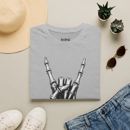 Skeleton Hand Rock Tee — Skull Metal Horns Graphic T-Shirt