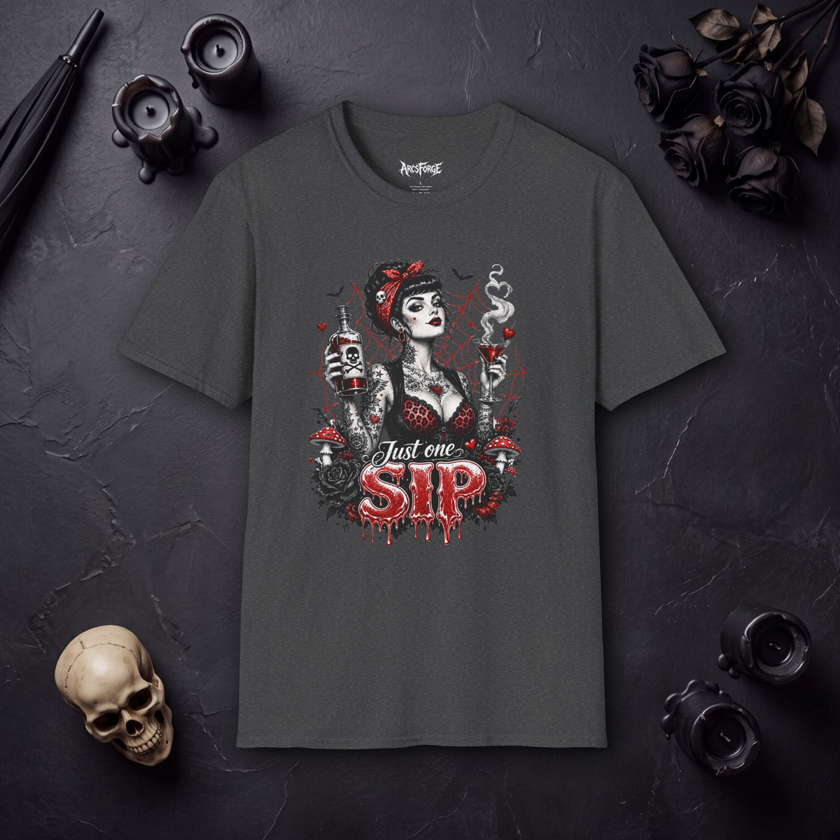 Gothic Pinup "Just One Sip"