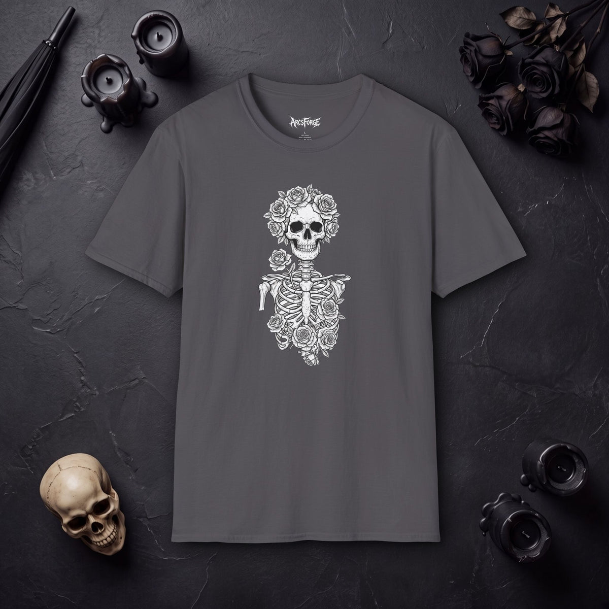 Skull & Rose Floral Skeleton