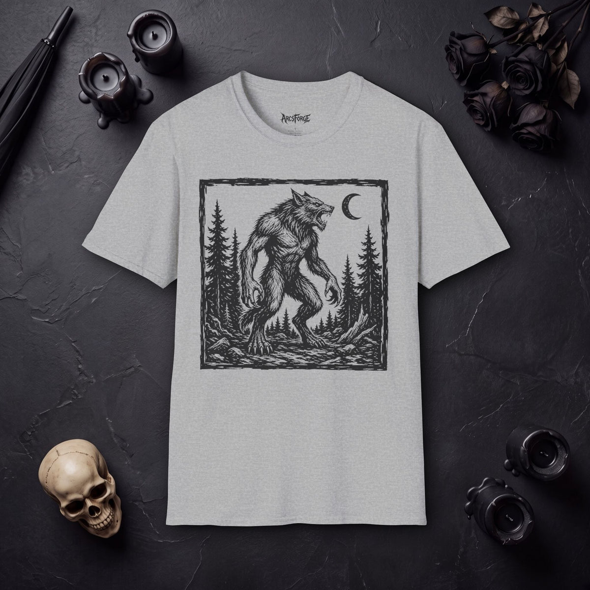 Werewolf Forest T-Shirt — Moonlit Howl Graphic Tee