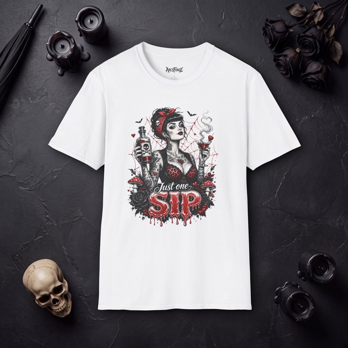 Gothic Pinup "Just One Sip"
