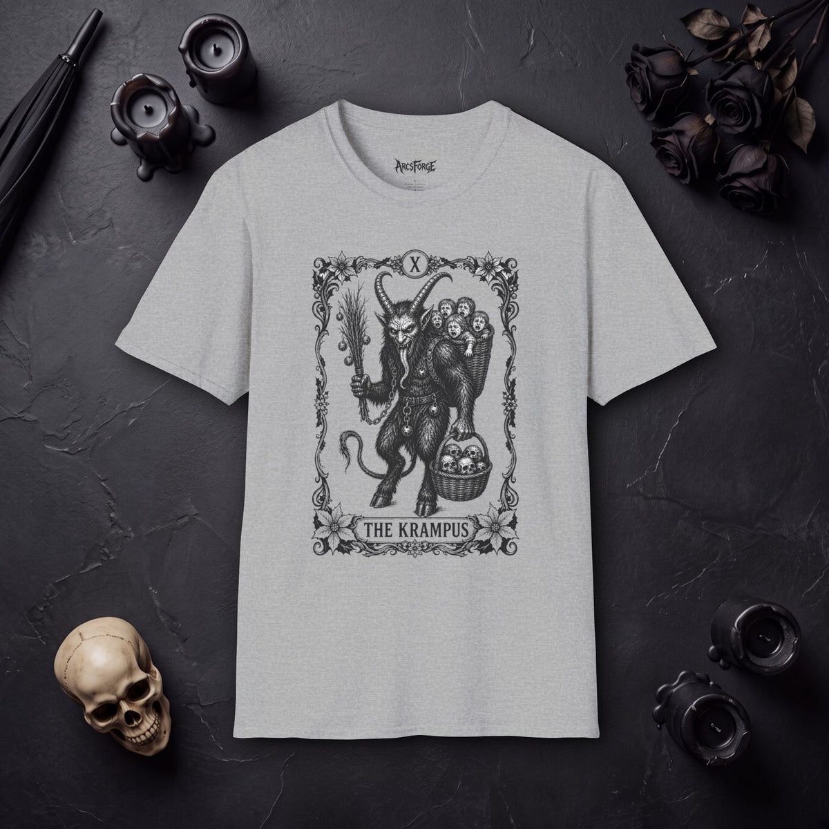Krampus Illustration T-Shirt — "The Krampus" Gothic Holiday Tee