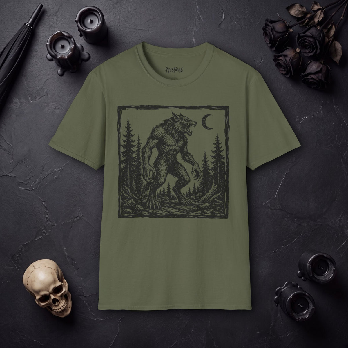 Werewolf Forest T-Shirt — Moonlit Howl Graphic Tee