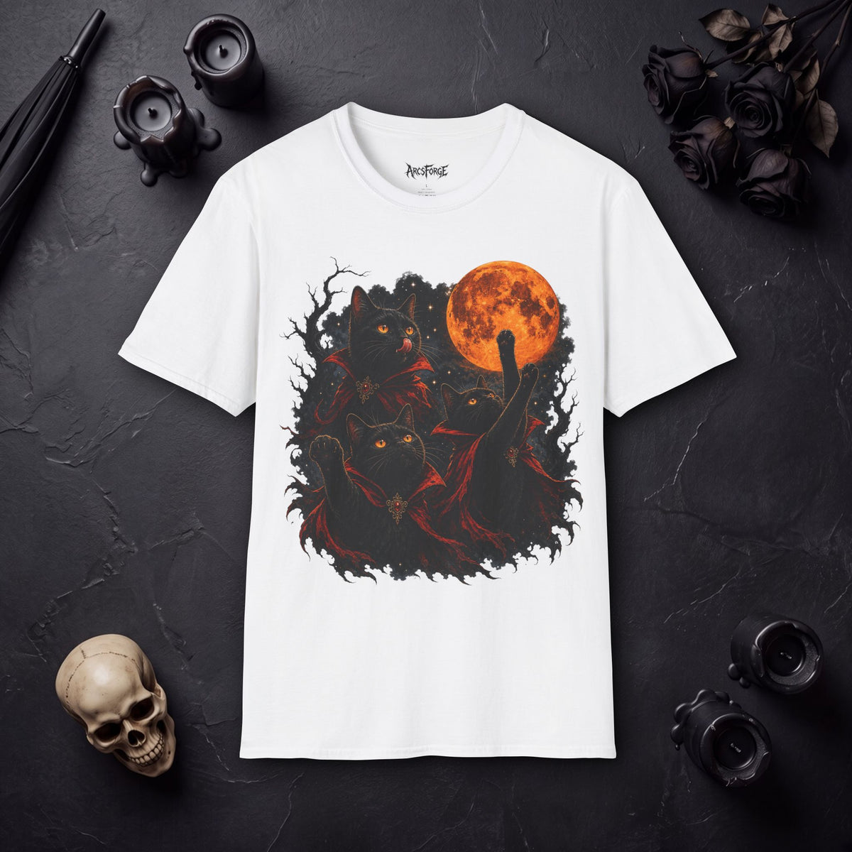 Black Cats & Blood Moon Halloween