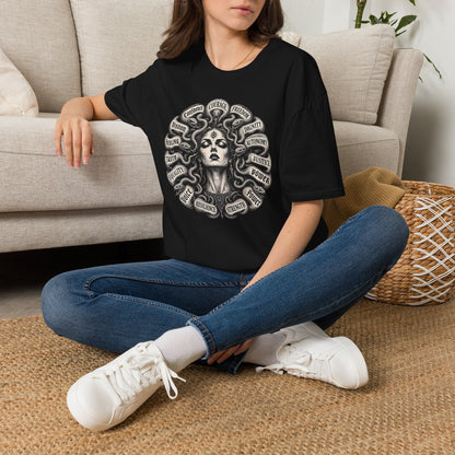 Medusa Wisdom T-Shirt — Courage, Freedom, Dignity Graphic Tee
