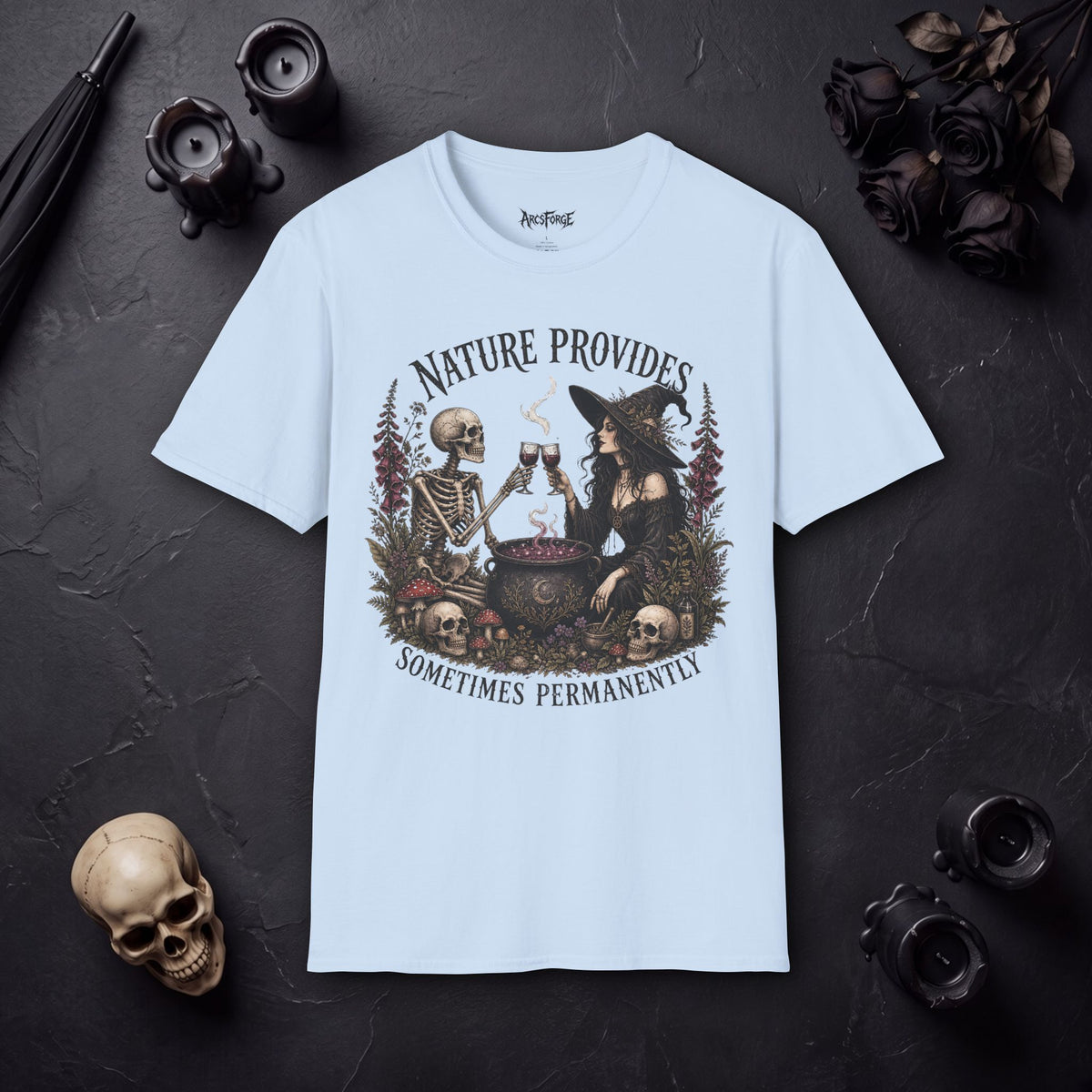 Witch and Skeleton "Nature Provides"