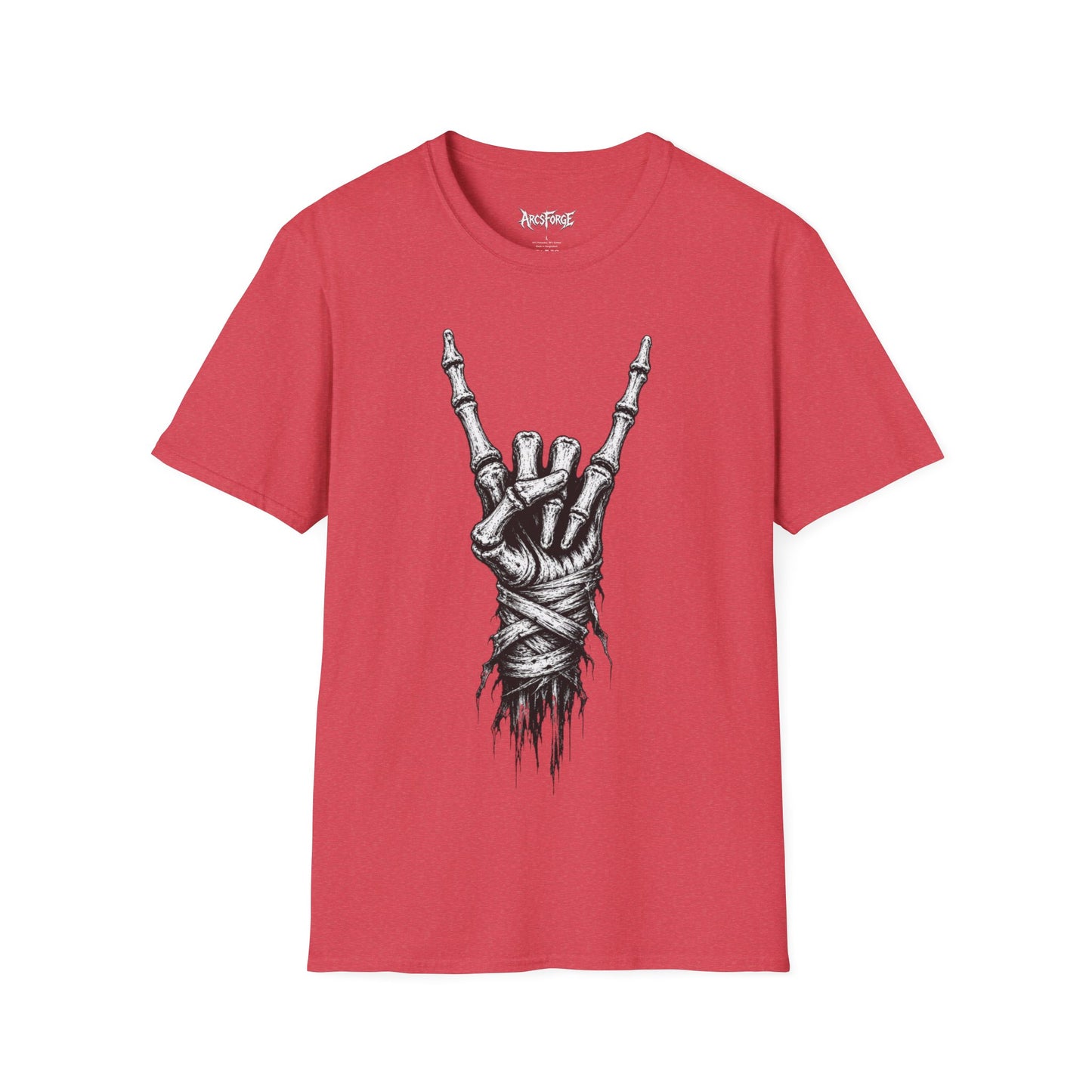 Skeleton Hand Rock Tee — Skull Metal Horns Graphic T-Shirt