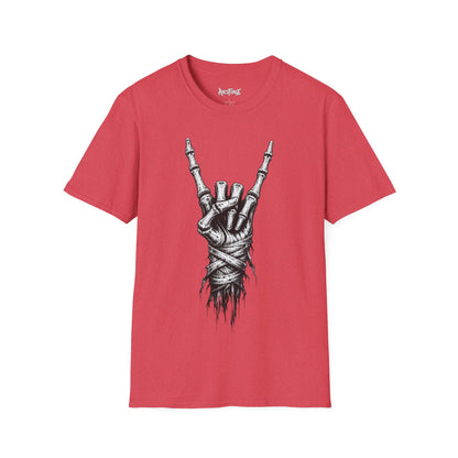 Skeleton Hand Rock Tee — Skull Metal Horns Graphic T-Shirt