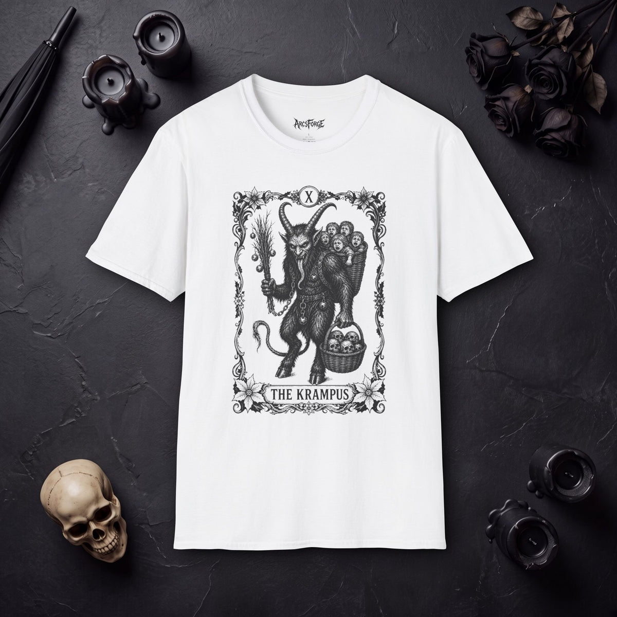 Krampus Illustration T-Shirt — "The Krampus" Gothic Holiday Tee