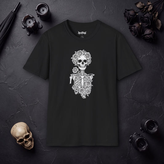 Skull & Rose Floral Skeleton