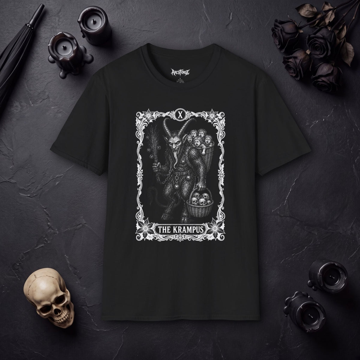 Krampus Illustration T-Shirt — "The Krampus" Gothic Holiday Tee