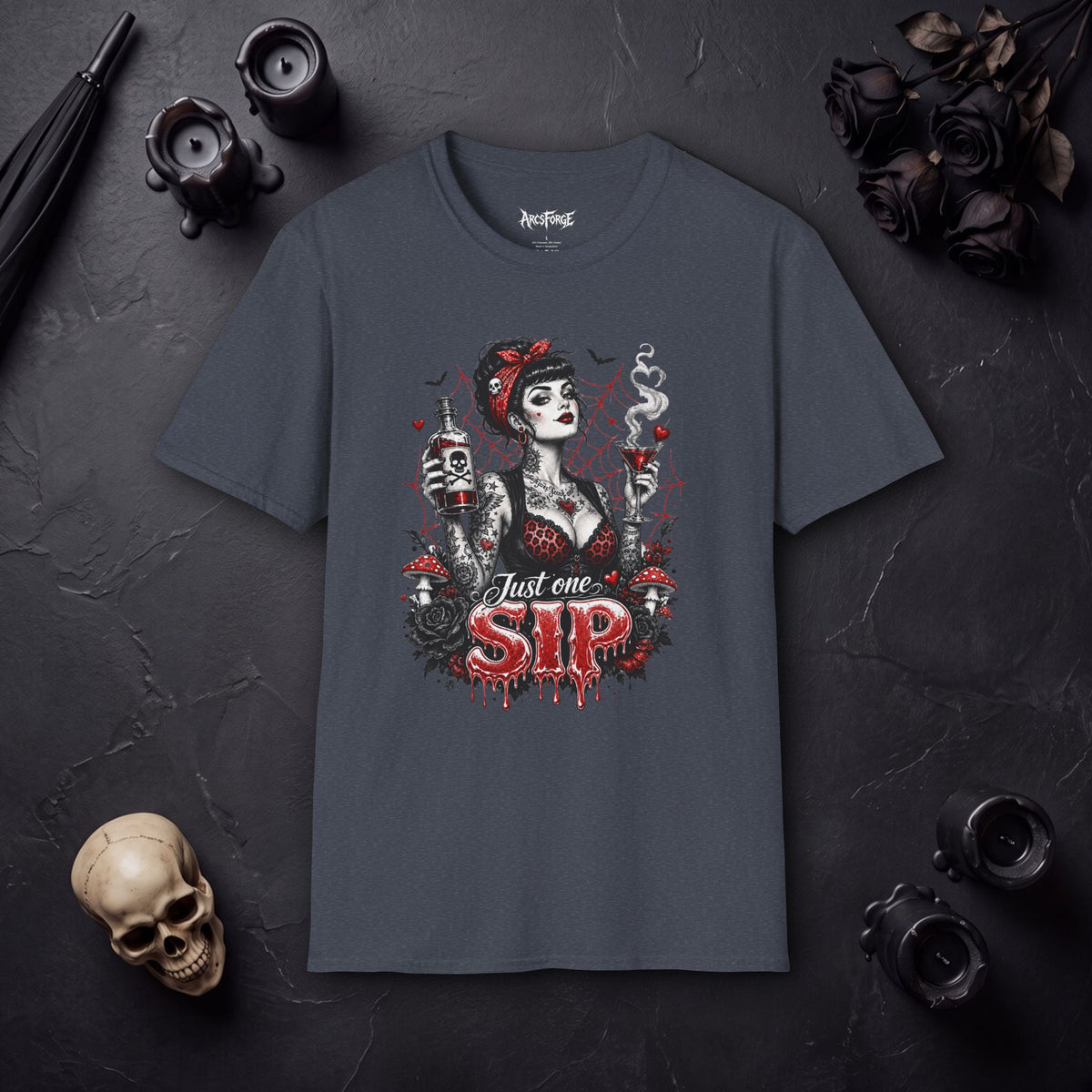 Gothic Pinup "Just One Sip"