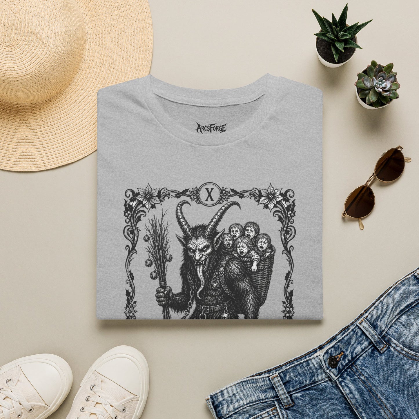 Krampus Illustration T-Shirt — "The Krampus" Gothic Holiday Tee