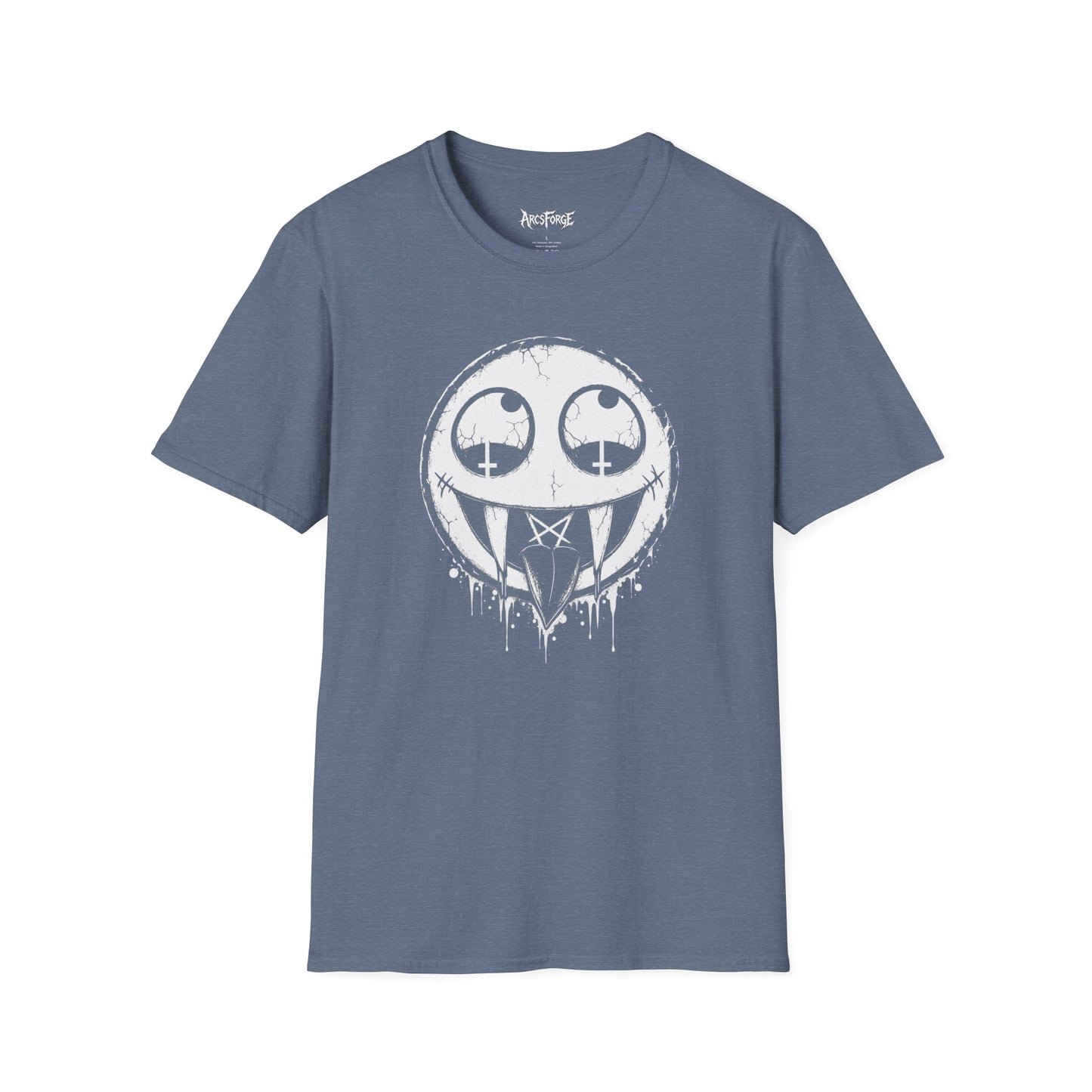 Vamp Smiley T-Shirt — Gothic Drip Moon Face