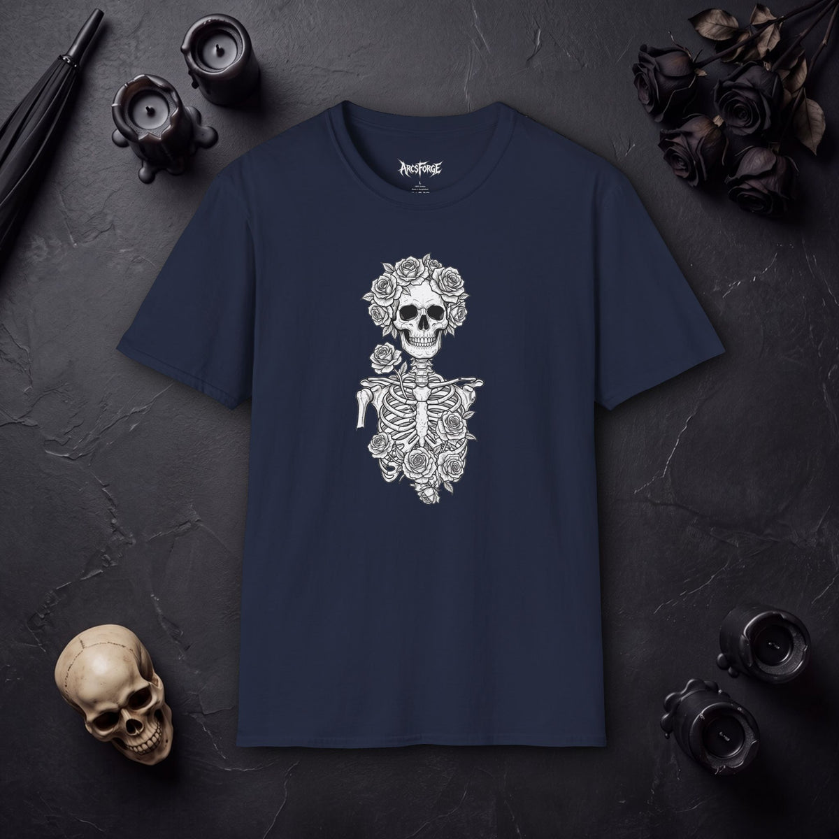 Skull & Rose Floral Skeleton