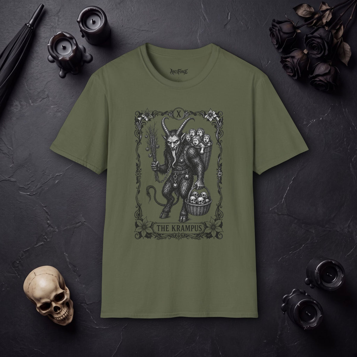 Krampus Illustration T-Shirt — "The Krampus" Gothic Holiday Tee