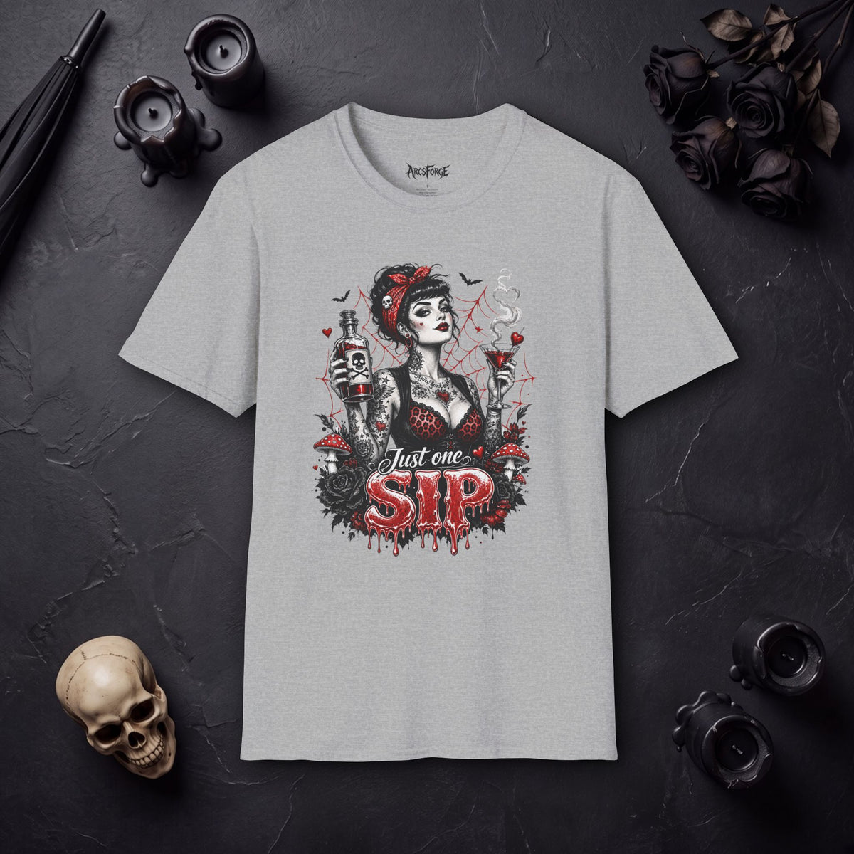 Gothic Pinup "Just One Sip"