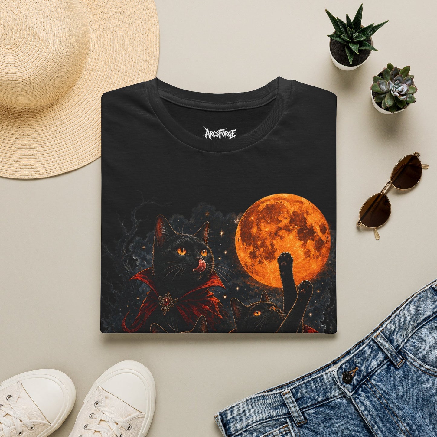 Black Cats & Blood Moon Halloween