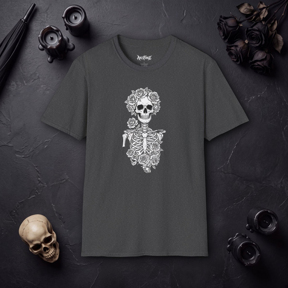 Skull & Rose Floral Skeleton