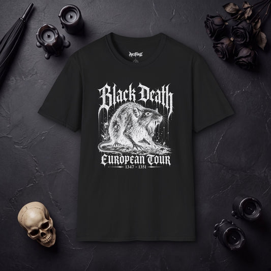 T‑Shirt — 'Black Death' Vintage Rat Graphic Tee