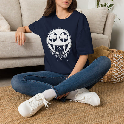 Vamp Smiley T-Shirt — Gothic Drip Moon Face