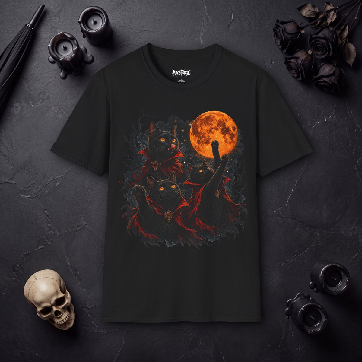 Black Cats & Blood Moon Halloween