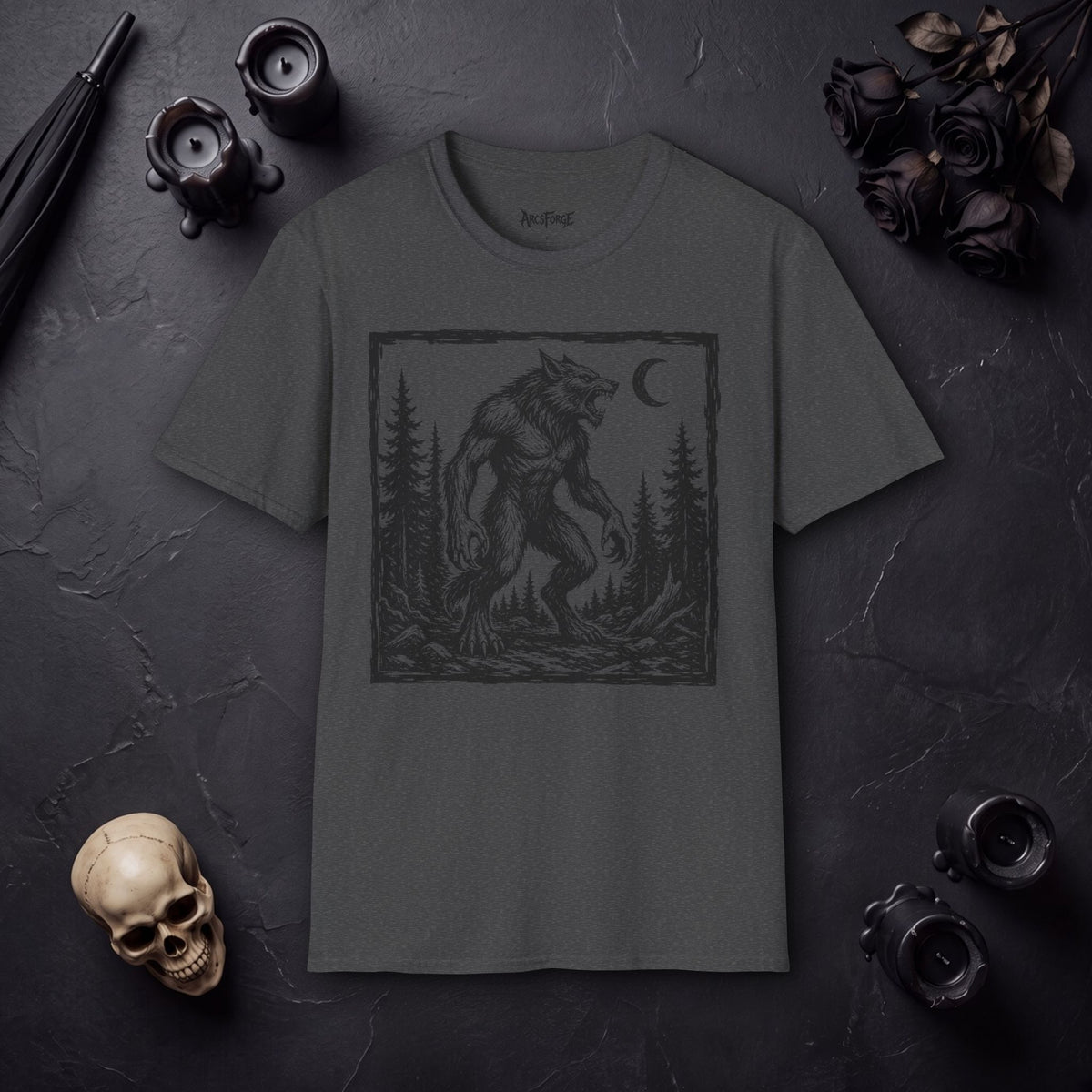 Werewolf Forest T-Shirt — Moonlit Howl Graphic Tee