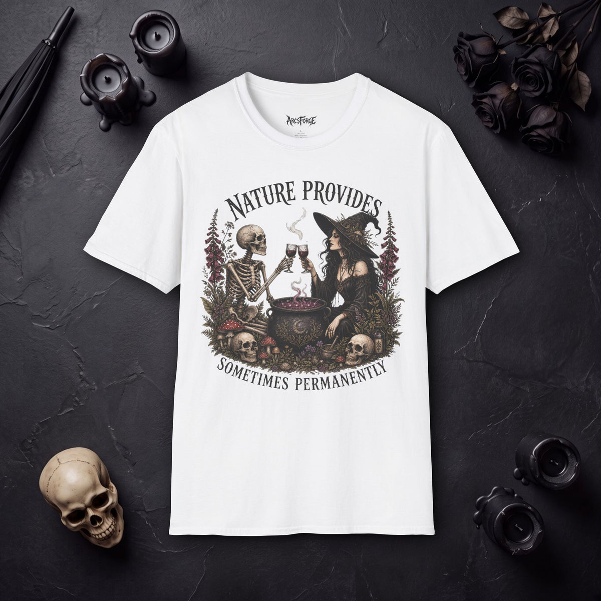 Witch and Skeleton "Nature Provides"