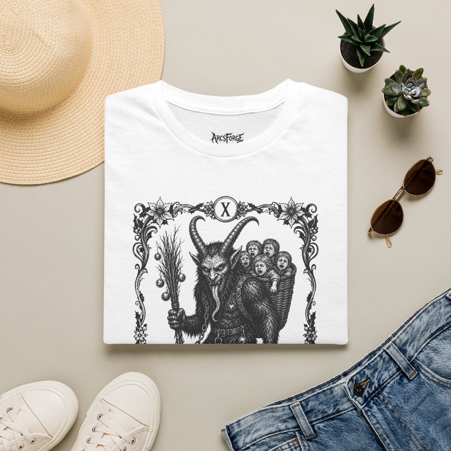 Krampus Illustration T-Shirt — "The Krampus" Gothic Holiday Tee
