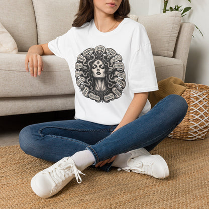 Medusa Wisdom T-Shirt — Courage, Freedom, Dignity Graphic Tee