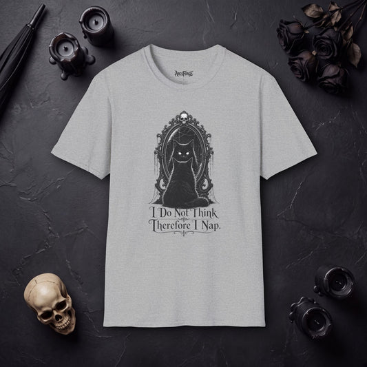 "I Don’t Think Therefore I Nap" Gothic Mirror Cat