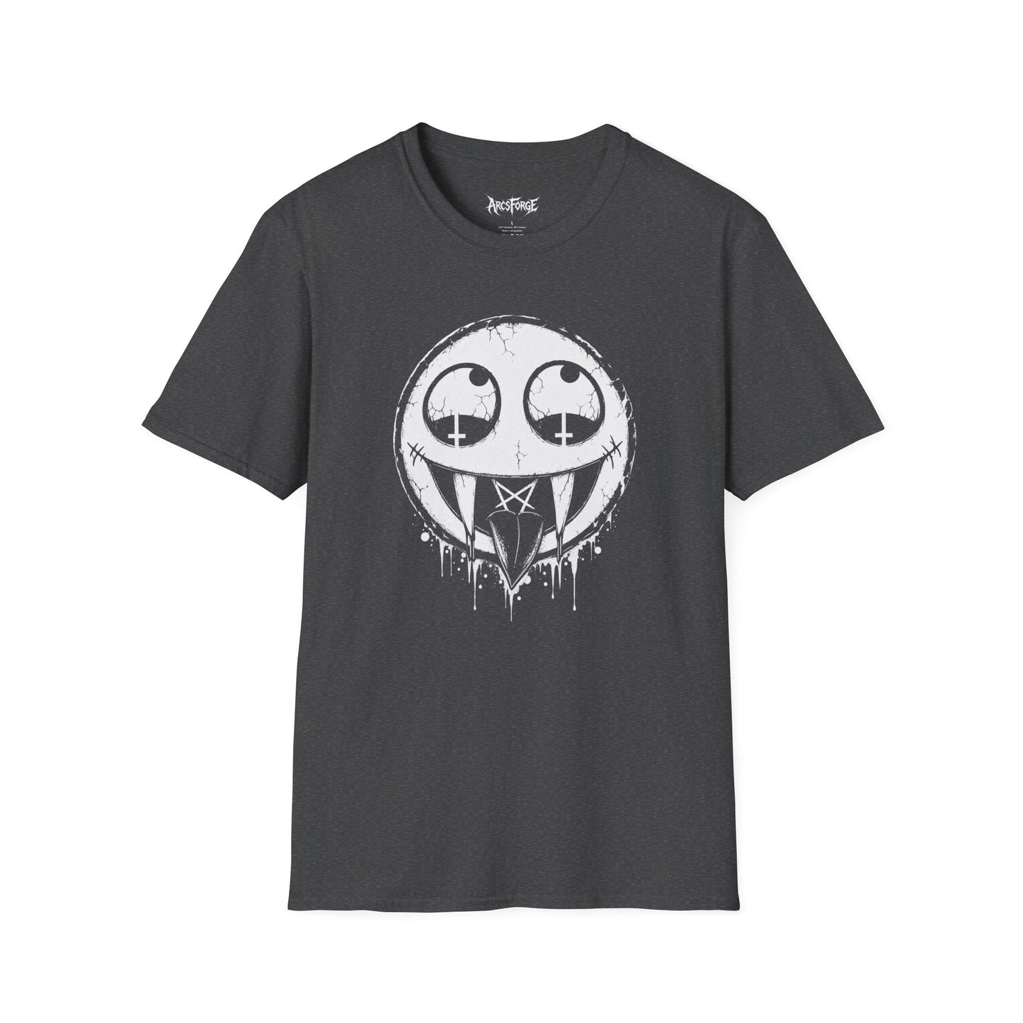 Vamp Smiley T-Shirt — Gothic Drip Moon Face