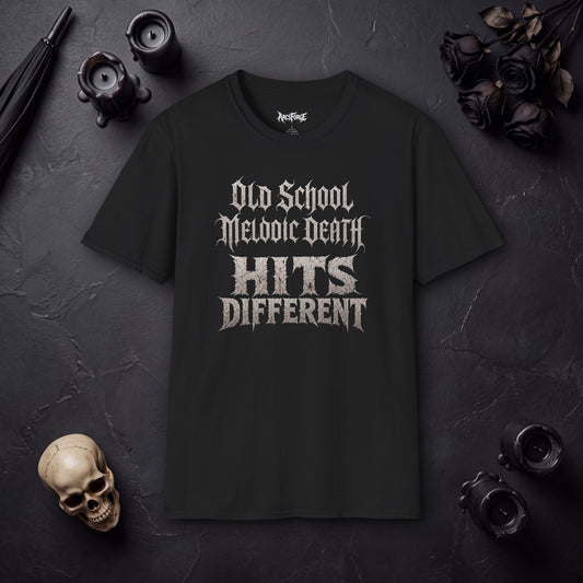 Old School Melodic Death T-Shirt — 'Hits Different' Vintage Metal Tee