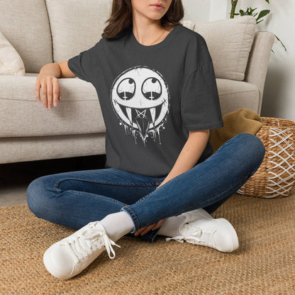 Vamp Smiley T-Shirt — Gothic Drip Moon Face