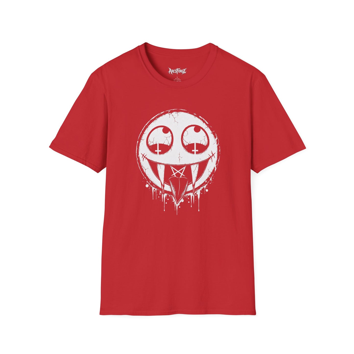 Vamp Smiley T-Shirt — Gothic Drip Moon Face