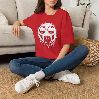 Vamp Smiley T-Shirt — Gothic Drip Moon Face
